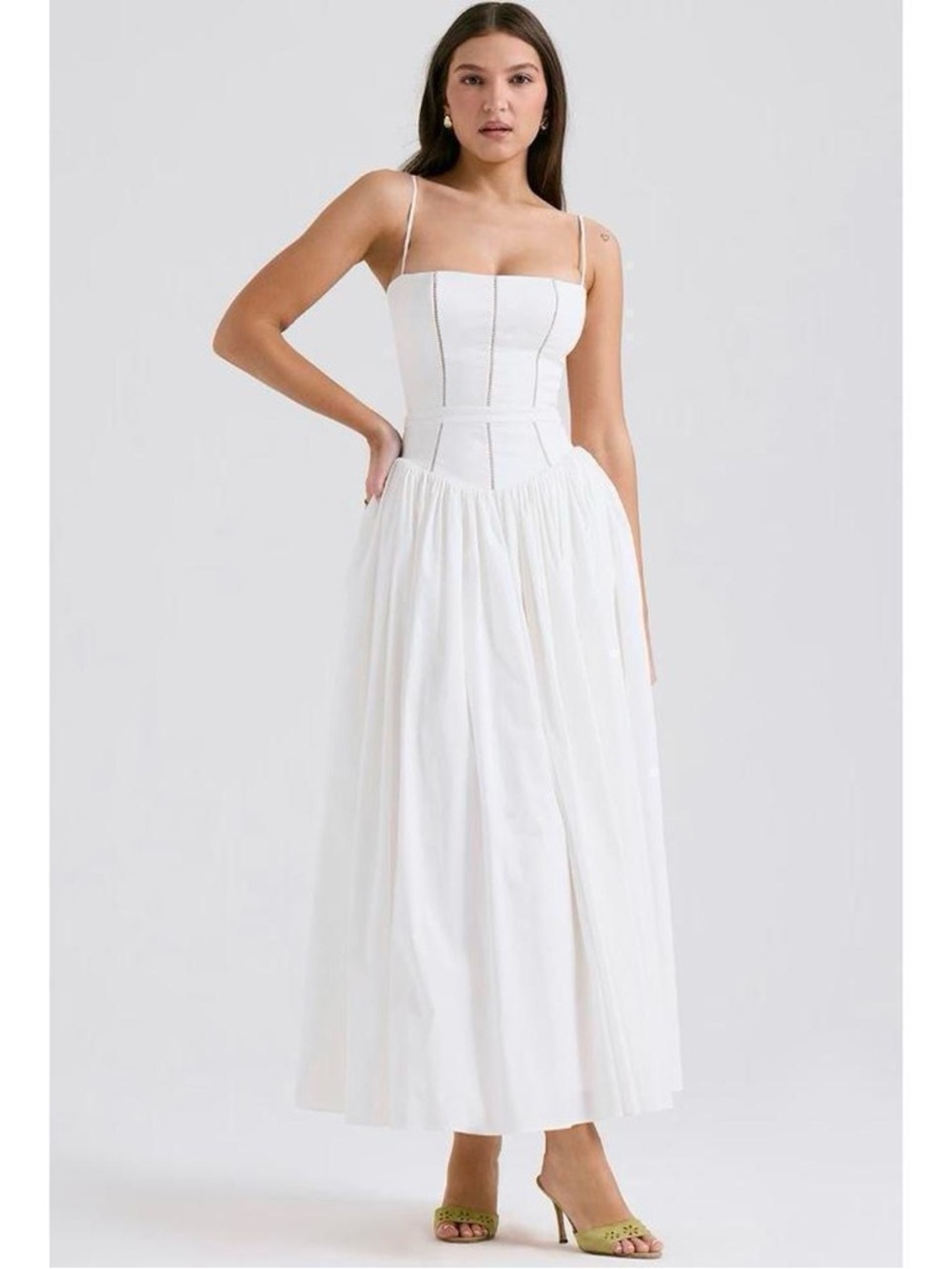 House of Cb Ysabella White Cotton Maxi Sun Dress